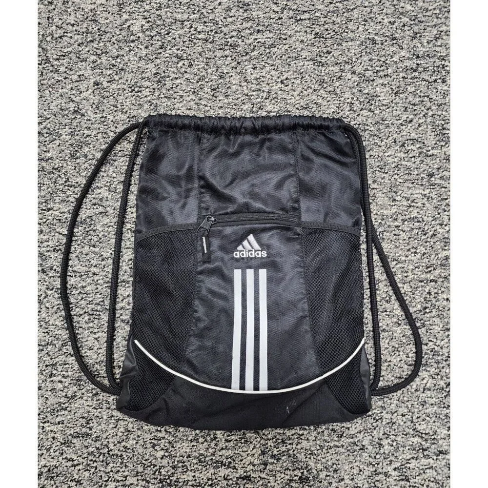 ADIDAS Alliance Sackpack 2012 Black/White Sports School Books Hiking Gym - Picture 1 of 7